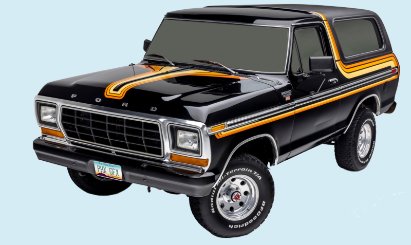 1978-79 Ford Bronco XLT Free Wheeling Truck Decals Stripes Kit
