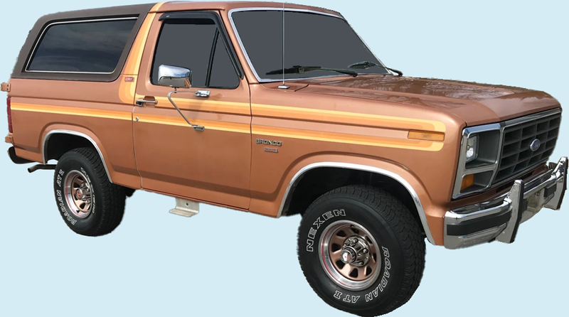 1980-84 Ford Bronco/F150 (81-83) Free-Wheeling (non-reflective)