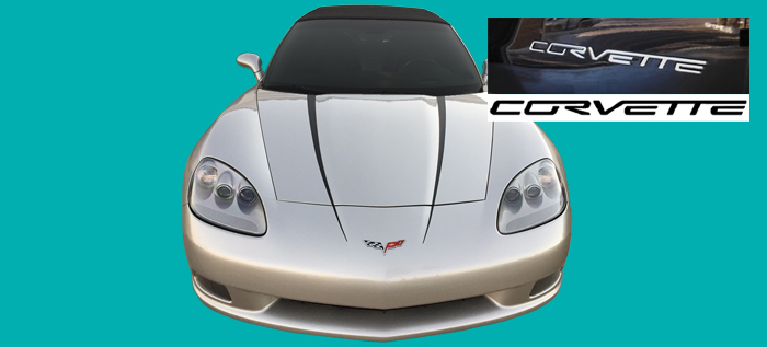 2005-13 Corvette C6 Hood Spears and Name (Standard Body)