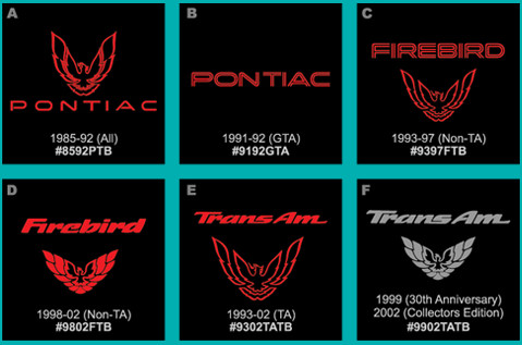 1985-2002 Pontiac Firebird, Formula and Trans Am<br />Tail Light Bird Overlay Decal